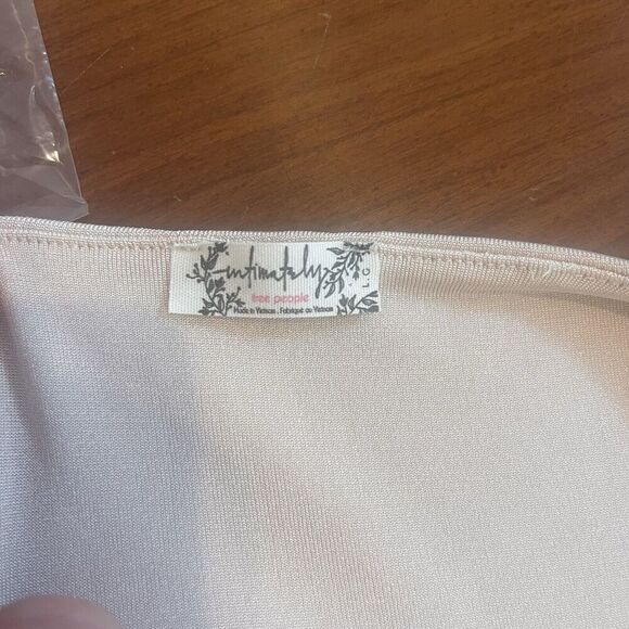 Free People Beige Turnt Crossover Bodysuit Blossom Pearl L Women Classic Minimal - Picture 8 of 9